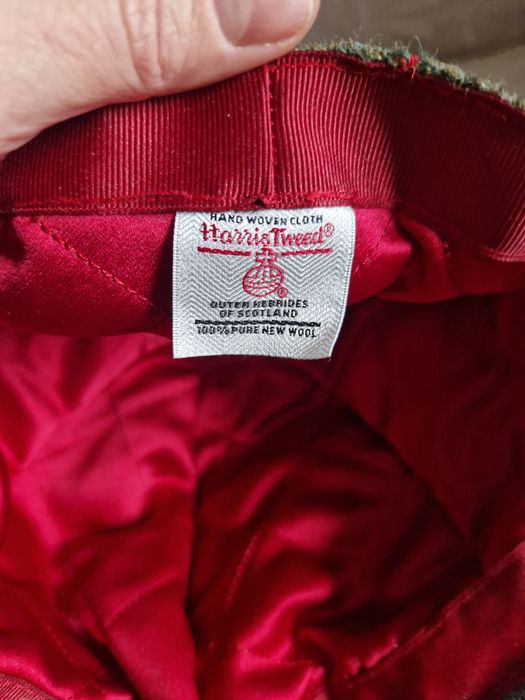 Harris tweed tartan męska zimowa czapka z daszkiem kaszkiet w kratę  m