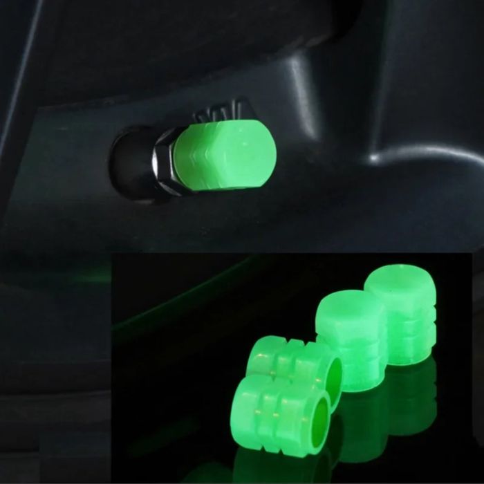 Nakrętki, kapturki fluorescencyjne na wentyle