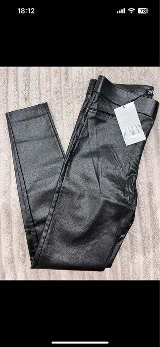 Spodnie czarne woskowane