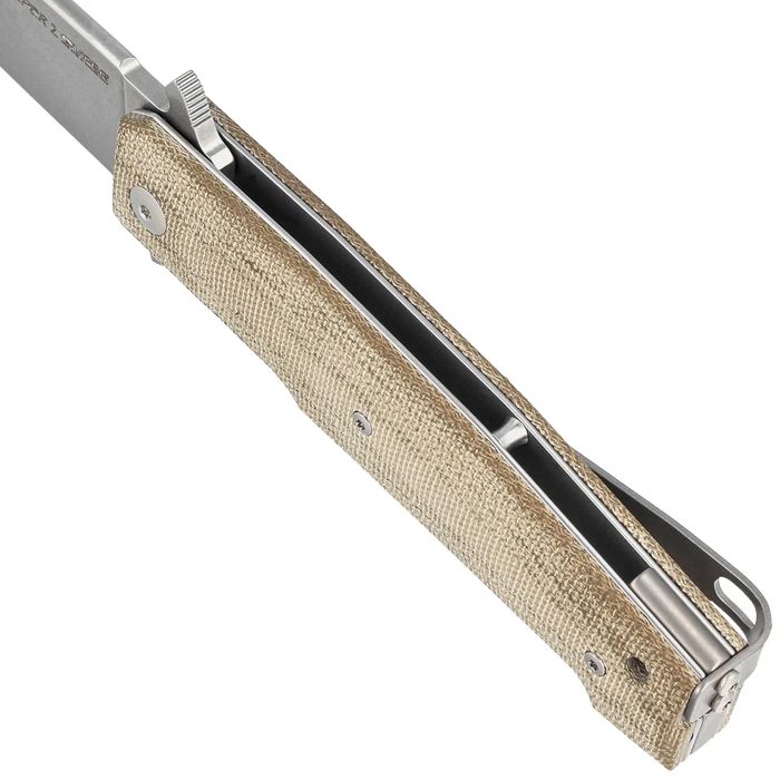 Nóż składany Viper Keeper 2 Green Canvas Micarta, Stonewashed Elmax by