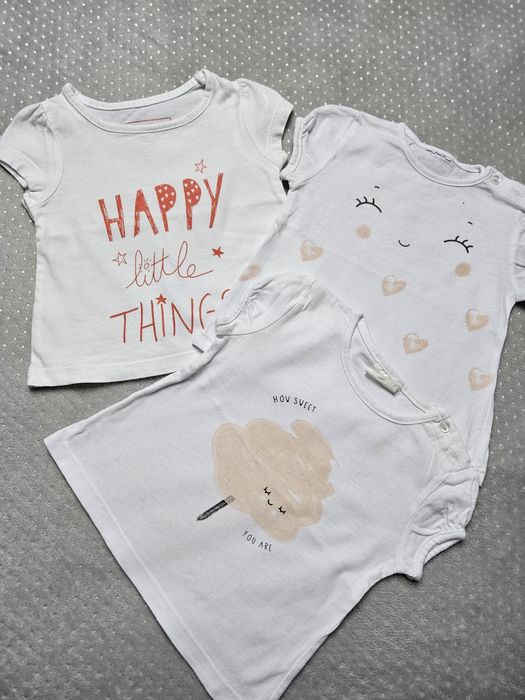 Zestaw komplet bluzka z krótkim rękawem rozmiar 62