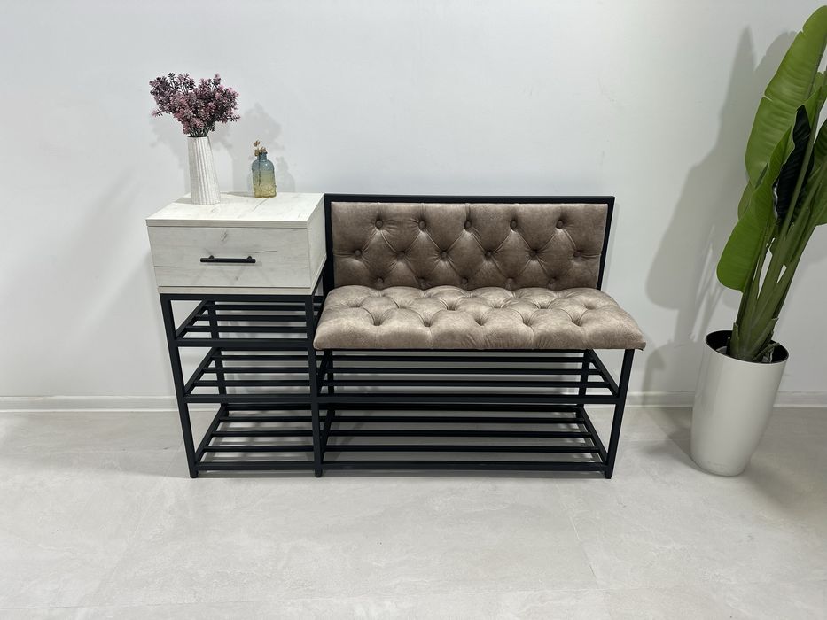 Безкоштовна доставка Банкетка консоль пуф 5в1 вішак передпокій