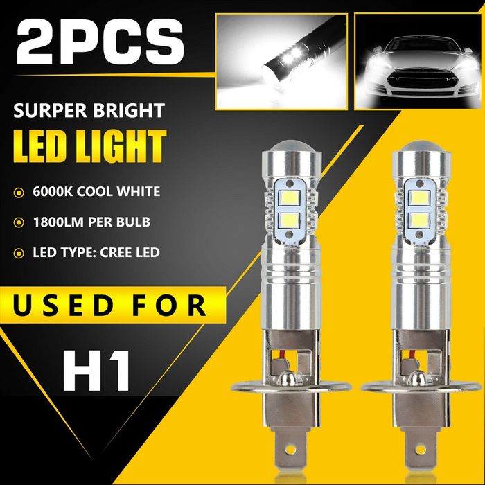 Żarówki H7 H1 H3 W5W led 6000k 2szt