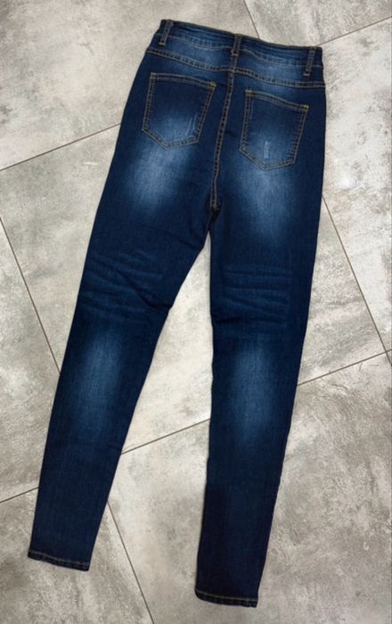 Jeansy skinny dżinsy granatowe ciemne M 38