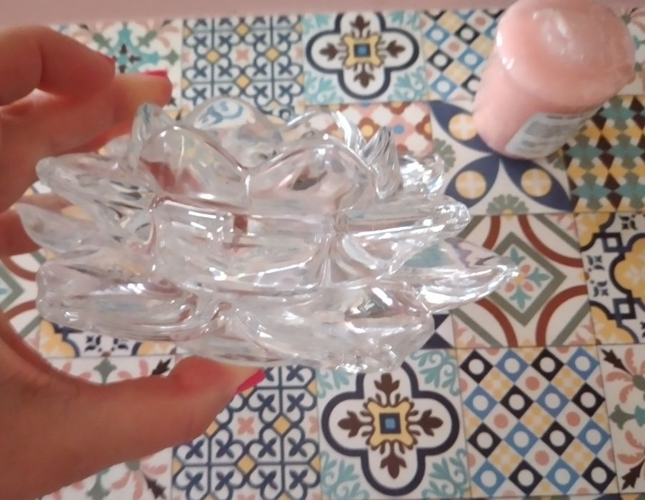 Flor de lótus em vidro para vela