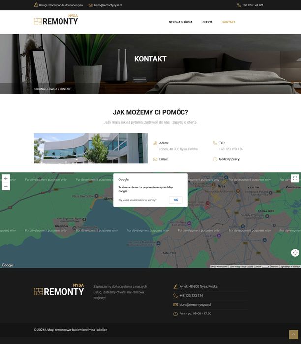 Sprzedam gotową stronę internetową remontynysa.pl