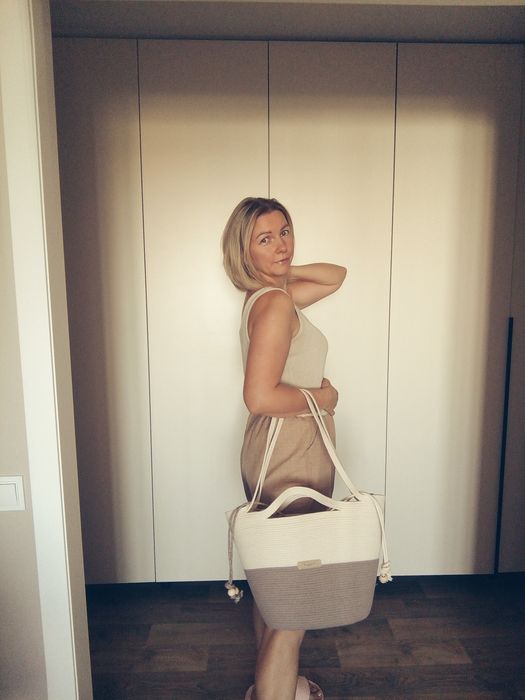 Сумка шопер зі шнура ручної роботи