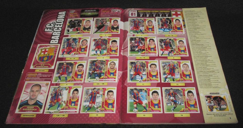 Caderneta Oficial de Cromos Liga BBVA 2011–2012 Panini Este