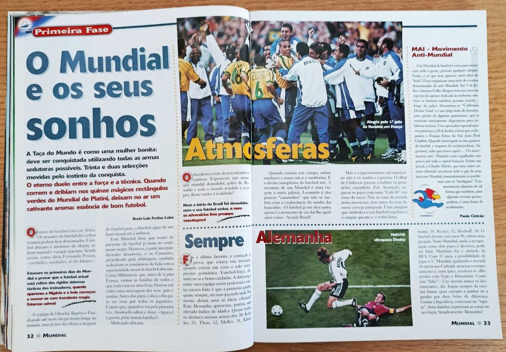 Revista Mundial de 1998 - França 98 + poster de Michel Preud´Homme