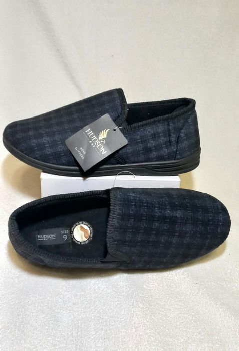Теплі тапки Hudson 42-43 велюрові домашні капці мокасини чоловічі