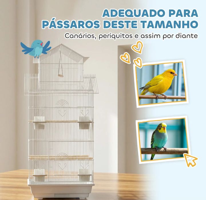 LOJA!! Gaiola para passaro com poleiro NOVO!