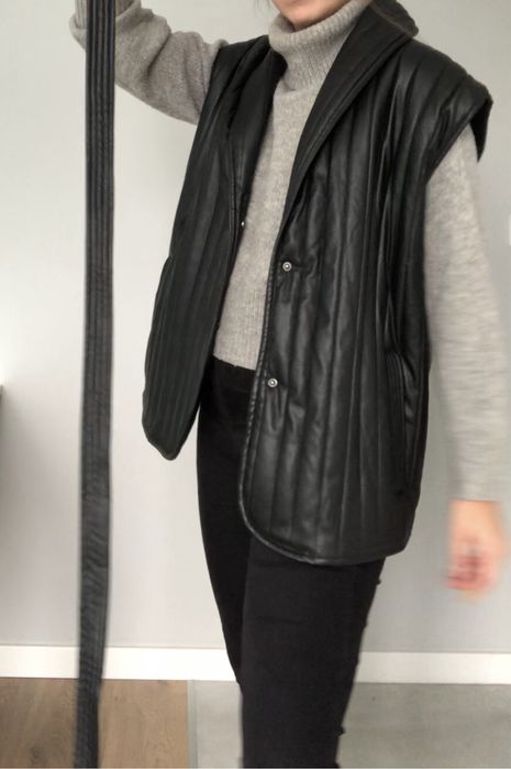 Czarna, pikowana kamizelka ala skórzana Bik Bok, OJ Nellie