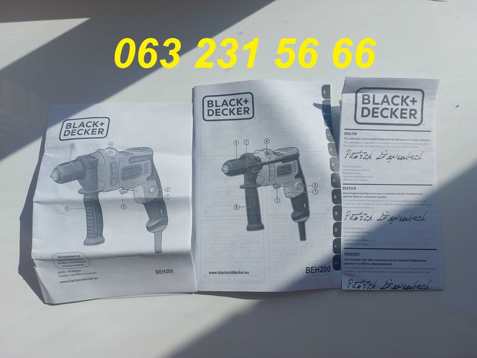 Дриль ударний Black+Decker BEH200