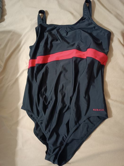 Strój kąpielowy jednoczęściowy ciążowy czarny Decathlon 42/44