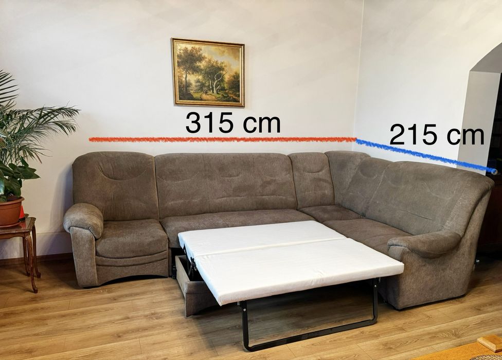 Narożnik XXL z funkcją spania i relax