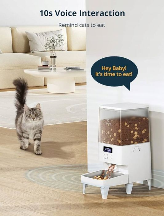 Podajnik suchej karmy PETEMPO biały 5 l, koty psy