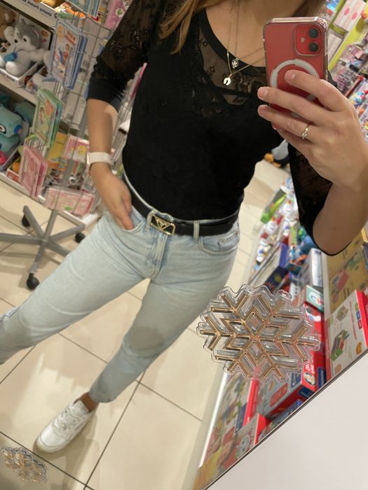 Czarna koronkowa bluzka xs