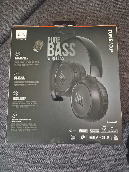 Słuchawki nauszne JBL Tune 520BT czarne