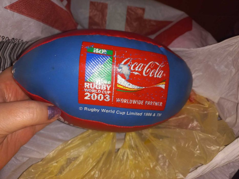 спорт коллекция мяч регби мягконабивной rugby world cup 2003 coca cola