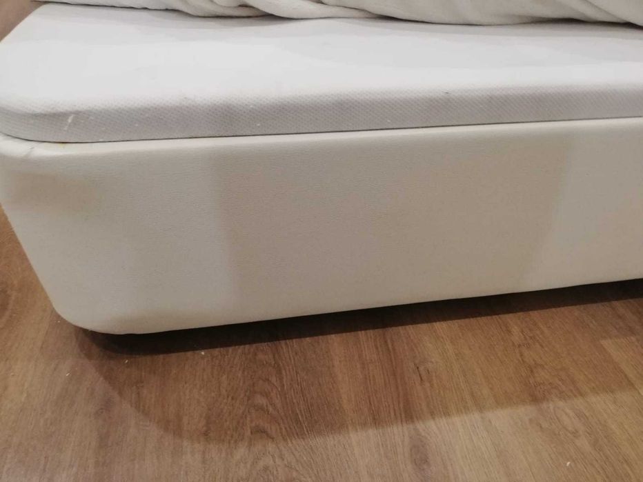 pack de  cama  em pele, individual com arrumação e colchão com capa  protetora