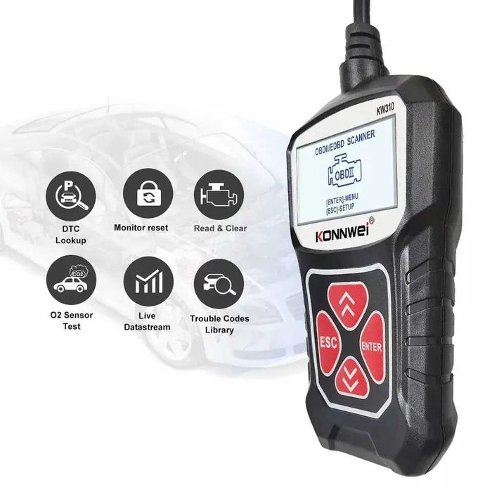 Диагностический сканер адаптер Konnwei KW310 CAN OBDII + EOBD диагност