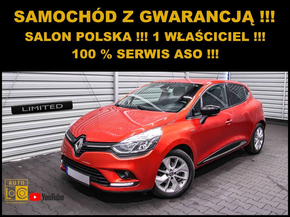 Renault Clio LIMITED + Salon POLSKA + 100% Serwis RENAULT + 1 Właściciel !!!