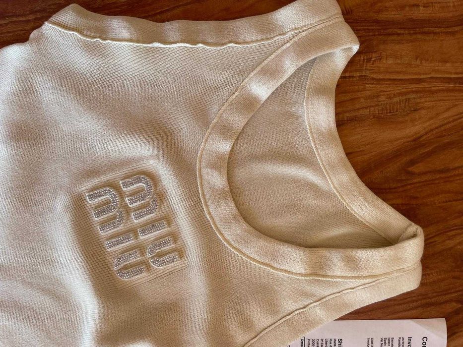 Top Miu Miu Creme Pequeno