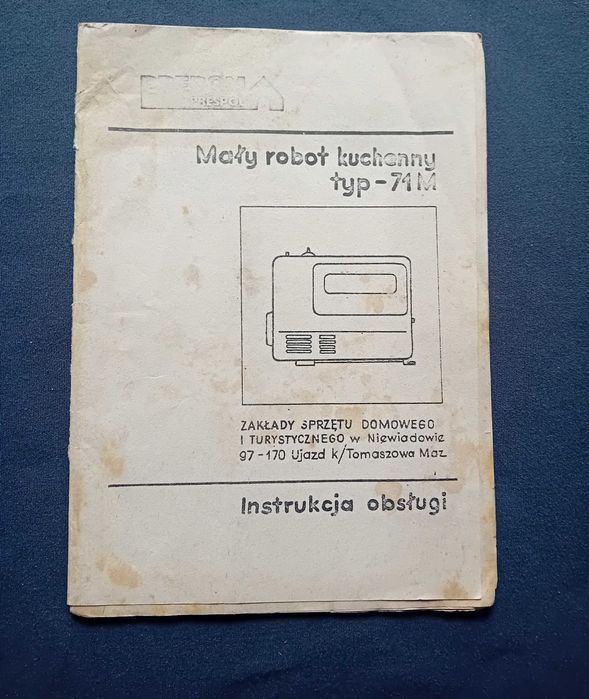 Instrukcja obsługi - mały robot kuchenny PREDOM-Prespol 71M, 1978 r.