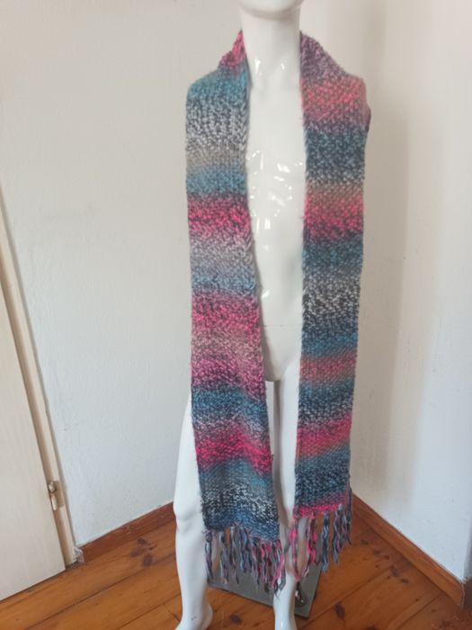 Kolorowy Szal Bijou Brigitte – Gruby Splot, Boho, Miękki i Długi