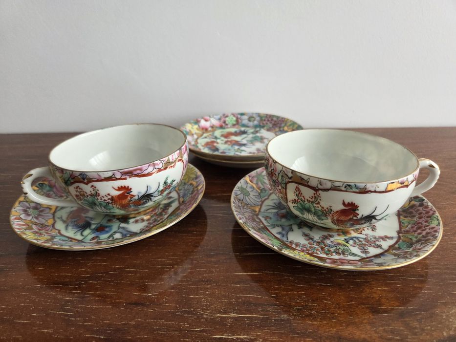 Prato  e chávenas Macau "Galos"