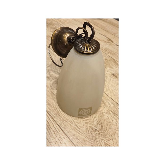 Szklana lampa wisząca vintage, grube szkło, 32 cm