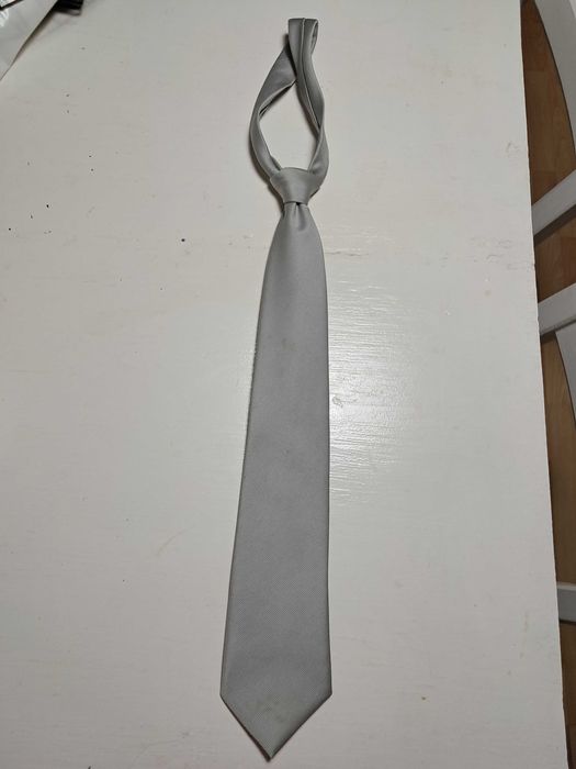 Krawat NEK Szary Srebrny Moda