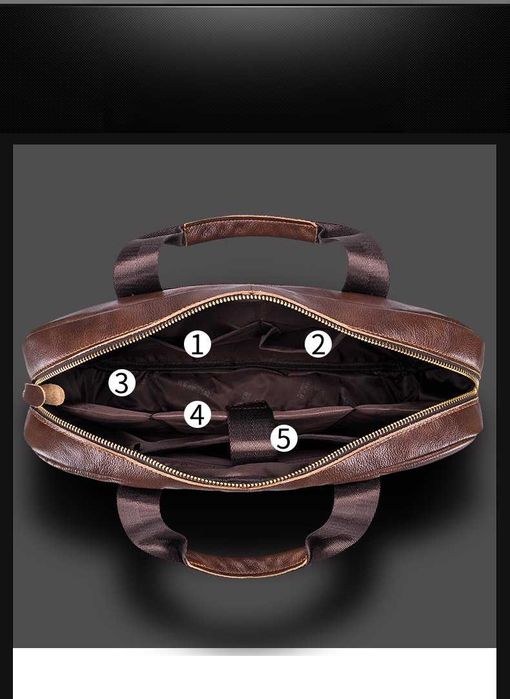 Klasyczna Skórzana Torba Teczka Biznesowa SKÓRA NATURALNA