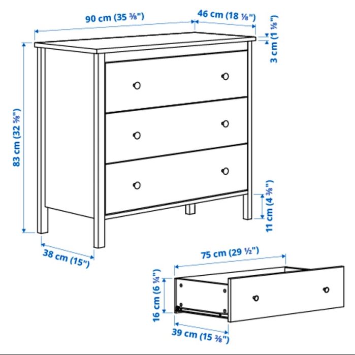 Biała komoda ikea koppang / dostawa gratis