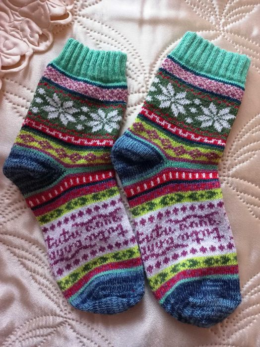 Skarpety, skarpetki kolorowe świąteczne rozmiar 38-40 - nowe