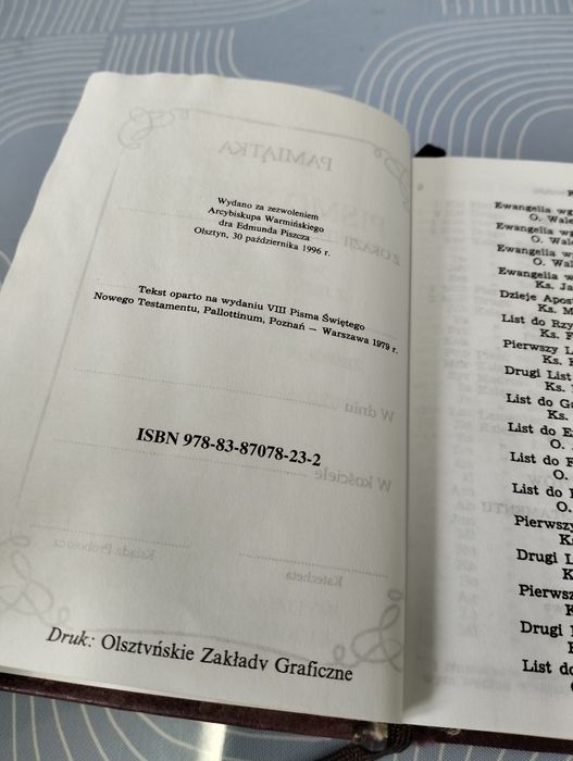 Książka Pismo Święte 2013 rok Olsztyn