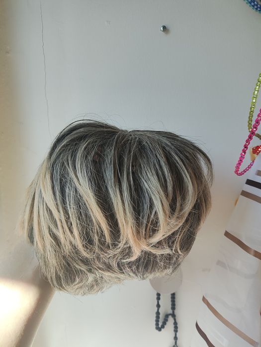 Peruka Blond Pasemka Krótkie Damskie Włosy dla Kobiet