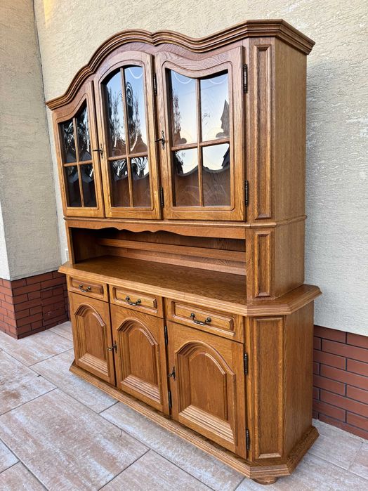 Witryna dębowa kredens regał biblioteka meble kuchenne komoda szafa st