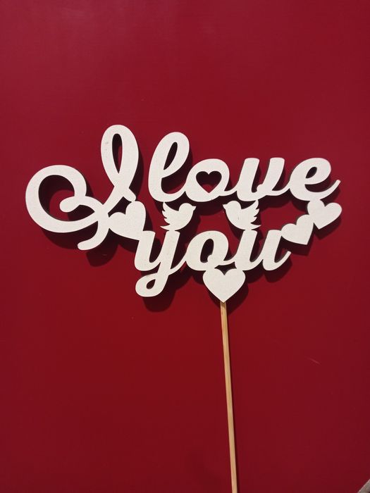 Топер в квіти, я тебе кохаю, I love you