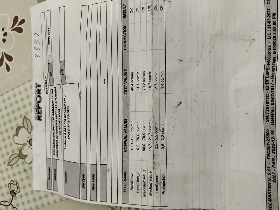 Injetor DIESEL BOSCH – CÓDIGO 7700111014