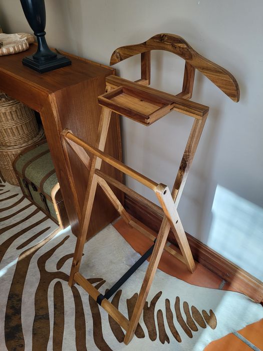 4 cadeiras, cabide, mesa desmontável, vintage, rustico