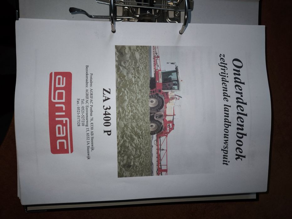 Katalog części do opryskiwacza Agrifac ZA 3400 Condor