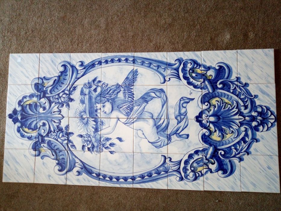 Painéis de azulejos pintados a mao