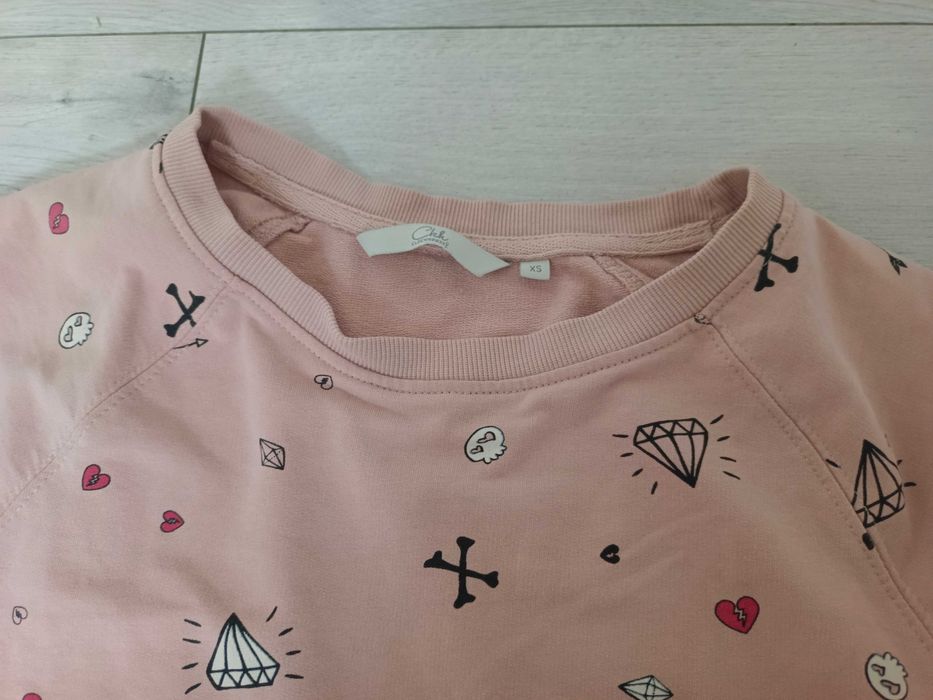 Bluza damska C&A clockhous XS S diamenty zgaszony róż piękna