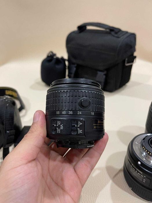 Nikon D3200 + 4 lentes + Case + 2 Baterias