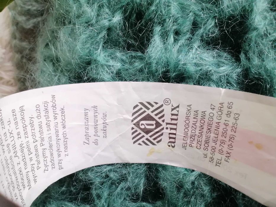 Chusta na szydełku handmade z moheru