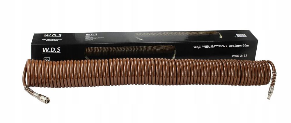 Wąż spiralny pneumatyczny do kompresora 8x12 mm 20 m 8 bar WDS2153
