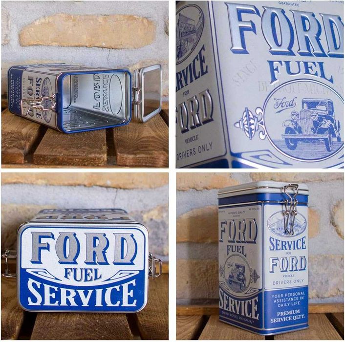Caixa em Lata - Estilo Retro - Tema Ford - 1,3Lt de capacidade
