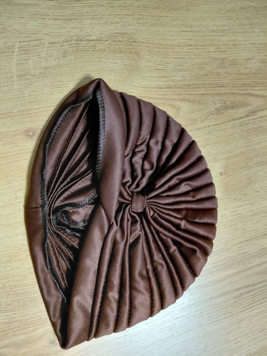 Turban onkologiczny chustka czapka nowy brązowy po chemioterapii