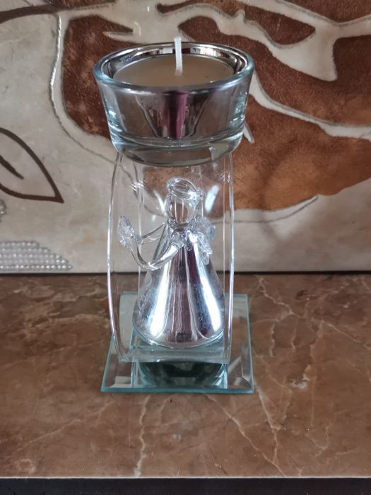 Świecznik Glassangel szkło anioł